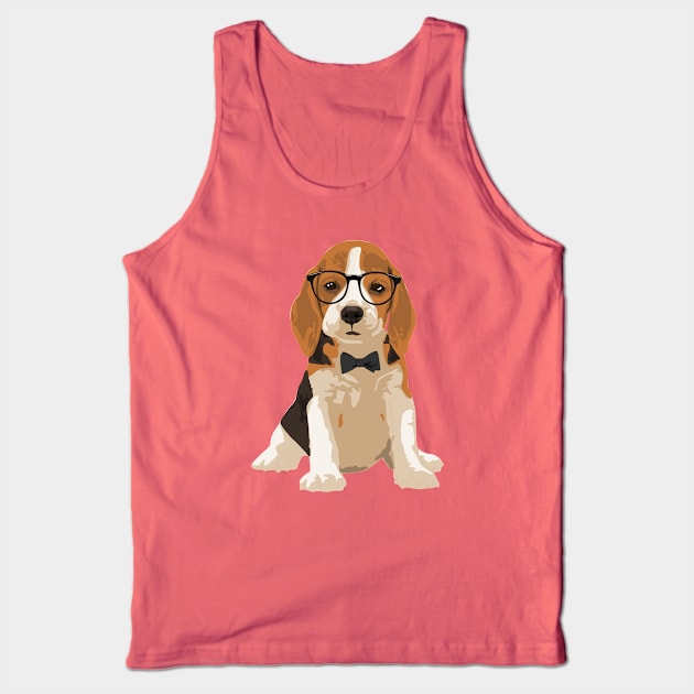 Cute Hipster Beagle Puppy Dog T-Shirt for Dog Lovers Tank Top by riin92